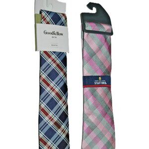 2 Neckties STAFFORD and GOODFELLOW Men's Ties NWT